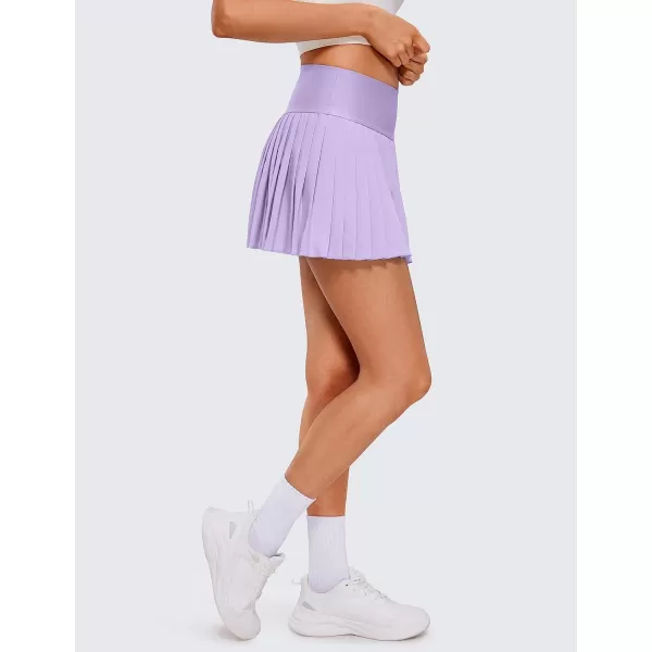 CRZ YOGA Womens High Waisted Pleated Tennis Skirts with Pockets Tummy Control Casual Liner Skorts A Line Workout Golf SkirtsLilac