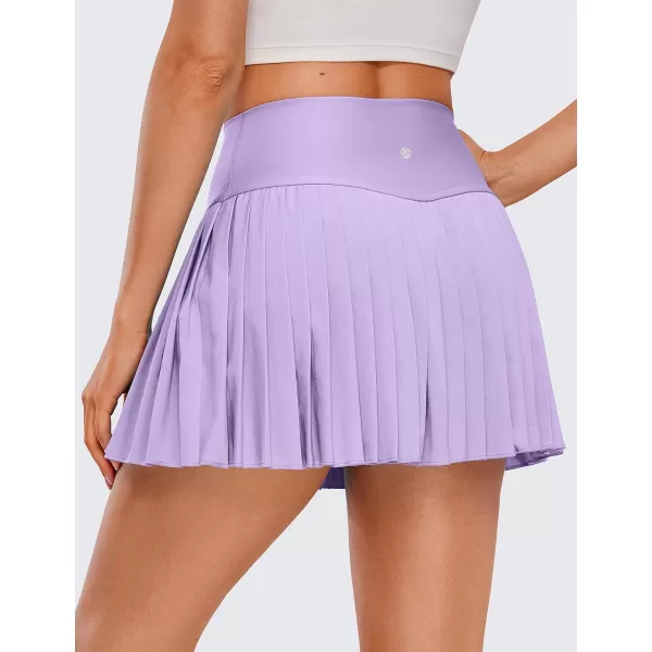 CRZ YOGA Womens High Waisted Pleated Tennis Skirts with Pockets Tummy Control Casual Liner Skorts A Line Workout Golf SkirtsLilac