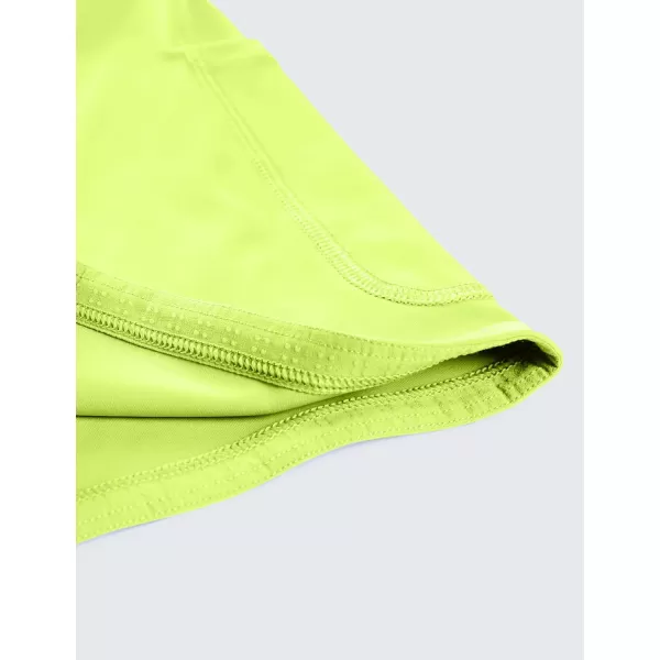 CRZ YOGA Womens High Waisted Pleated Tennis Skirts with Pockets Tummy Control Casual Liner Skorts A Line Workout Golf SkirtsNeon Yellow