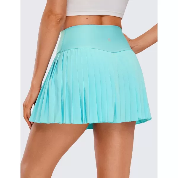 CRZ YOGA Womens High Waisted Pleated Tennis Skirts with Pockets Tummy Control Casual Liner Skorts A Line Workout Golf SkirtsTurquoise