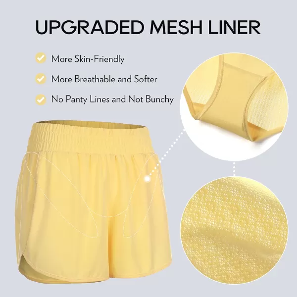 CRZ YOGA Womens High Waisted Running Shorts Mesh Liner  3 Dolphin Quick Dry Athletic Gym Track Workout Shorts Zip PocketLemon Vibe
