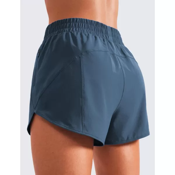 CRZ YOGA Womens High Waisted Running Shorts Mesh Liner  3 Dolphin Quick Dry Athletic Gym Track Workout Shorts Zip PocketStelindigo