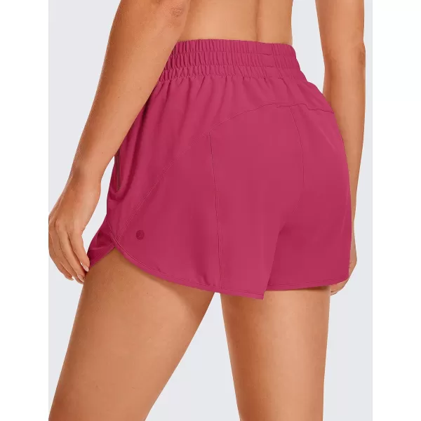 CRZ YOGA Womens High Waisted Running Shorts Mesh Liner  3 Dolphin Quick Dry Athletic Gym Track Workout Shorts Zip PocketThe Dark Purple