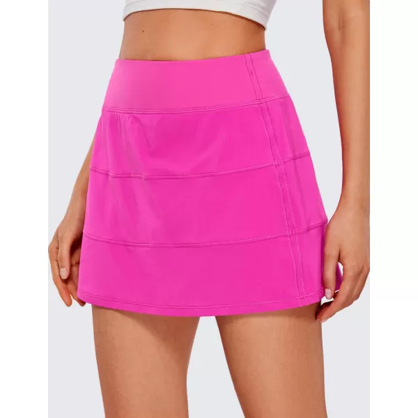 CRZ YOGA Womens High Waisted Tennis Skirts with 3 Pockets Golf Skirts A Line Lightweight Cute Athletic Casual SkortsFeatheryfit Soft Hibiscus Purple