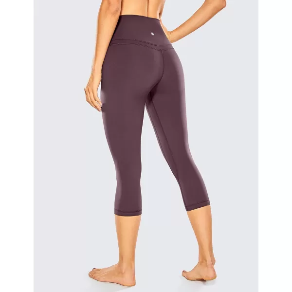 CRZ YOGA Womens High Waisted Workout Capri 19 Inches  Gym Compression Tummy Control Yoga Leggings PantsArctic Plum