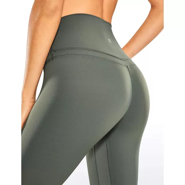CRZ YOGA Womens High Waisted Workout Capri 19 Inches  Gym Compression Tummy Control Yoga Leggings PantsGrey Sage