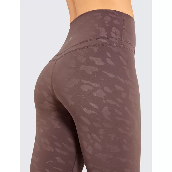 CRZ YOGA Womens High Waisted Workout Capri 19 Inches  Gym Compression Tummy Control Yoga Leggings PantsLeopardprint Taupe