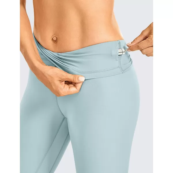 CRZ YOGA Womens High Waisted Workout Capri 19 Inches  Gym Compression Tummy Control Yoga Leggings PantsLight Grayish Blue