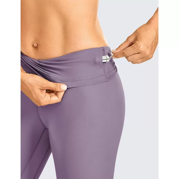 CRZ YOGA Womens High Waisted Workout Capri 19 Inches  Gym Compression Tummy Control Yoga Leggings PantsMatt Purple