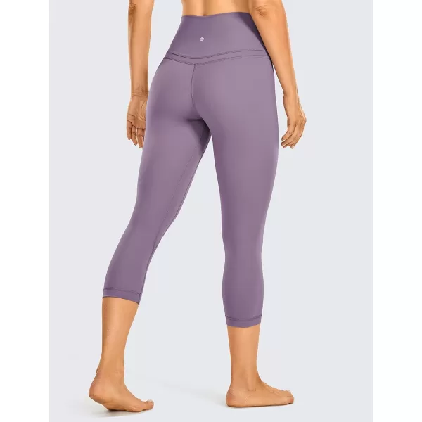 CRZ YOGA Womens High Waisted Workout Capri 19 Inches  Gym Compression Tummy Control Yoga Leggings PantsMatt Purple