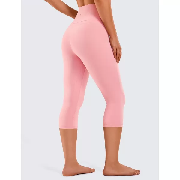 CRZ YOGA Womens High Waisted Workout Capri 19 Inches  Gym Compression Tummy Control Yoga Leggings PantsThe Heartbeat Powder