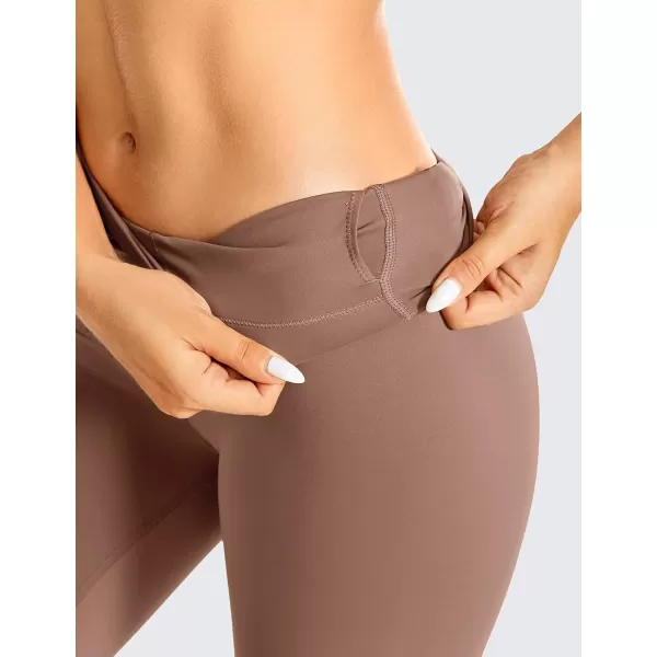 CRZ YOGA Womens Hugged Feeling Compression Leggings 25 Inches  Thick High Waisted Tummy Control Workout LeggingsBeans Brown