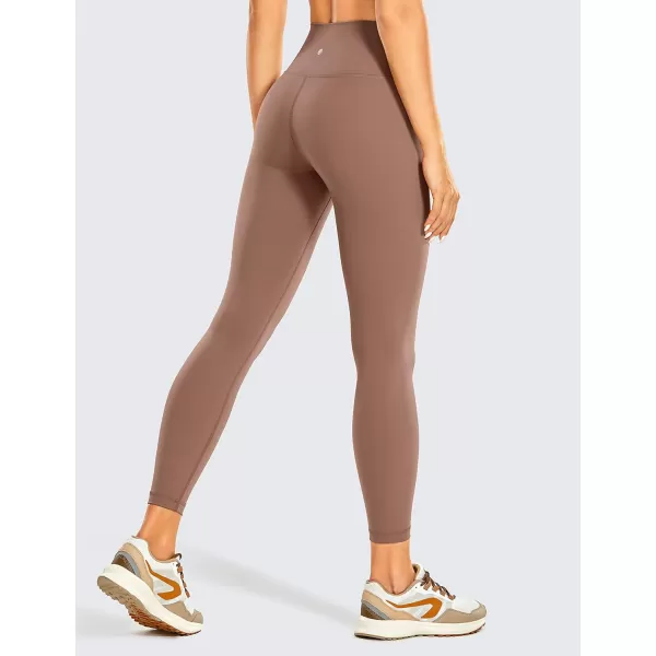 CRZ YOGA Womens Hugged Feeling Compression Leggings 25 Inches  Thick High Waisted Tummy Control Workout LeggingsBeans Brown