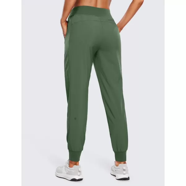 CRZ YOGA Womens Joggers Pants with Pockets Lightweight Workout Travel Casual Golf Hiking Pants for Women Quick DryDark Forest