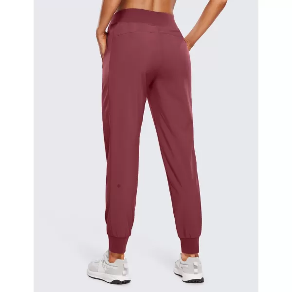 CRZ YOGA Womens Joggers Pants with Pockets Lightweight Workout Travel Casual Golf Hiking Pants for Women Quick DryDark Red