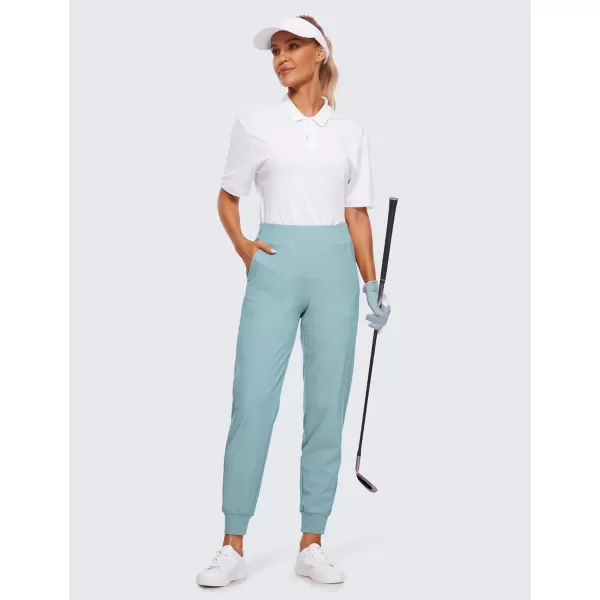 CRZ YOGA Womens Joggers Pants with Pockets Lightweight Workout Travel Casual Golf Hiking Pants for Women Quick DryLight Grayish Blue