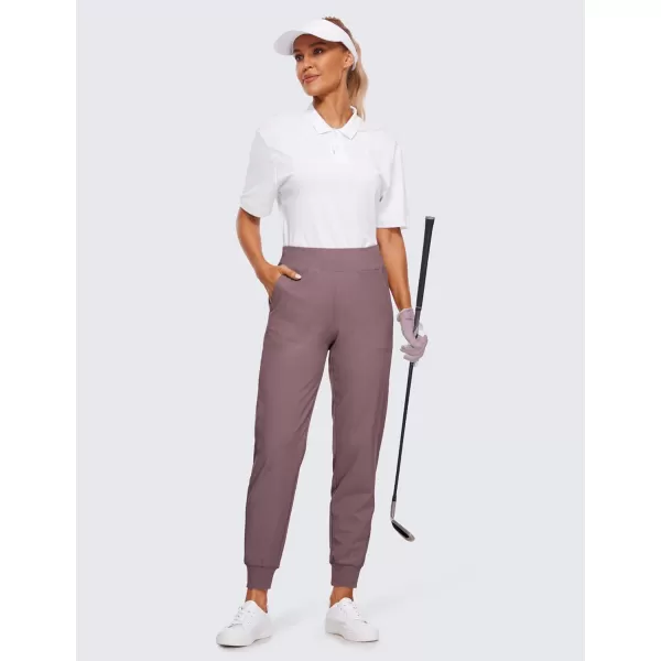 CRZ YOGA Womens Joggers Pants with Pockets Lightweight Workout Travel Casual Golf Hiking Pants for Women Quick DryMauve