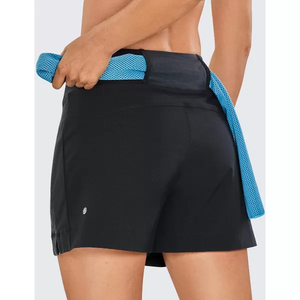 CRZ YOGA Womens Lightweight Mid Rise Hiking Shorts 4  Stretch Athletic Summer Travel Outdoor Golf Shorts Zip PocketsBlack