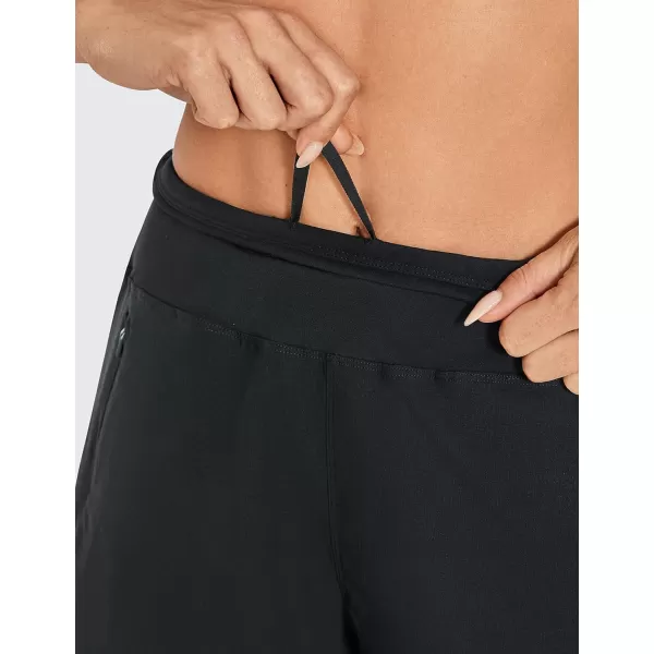 CRZ YOGA Womens Lightweight Mid Rise Hiking Shorts 4  Stretch Athletic Summer Travel Outdoor Golf Shorts Zip PocketsBlack