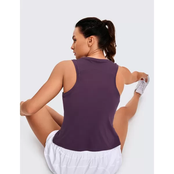 CRZ YOGA Womens Lightweight Racerback Tank Top High Neck Cropped Tank Tops Sleeveless Workout Running ShirtsDeep Crocus Violet3