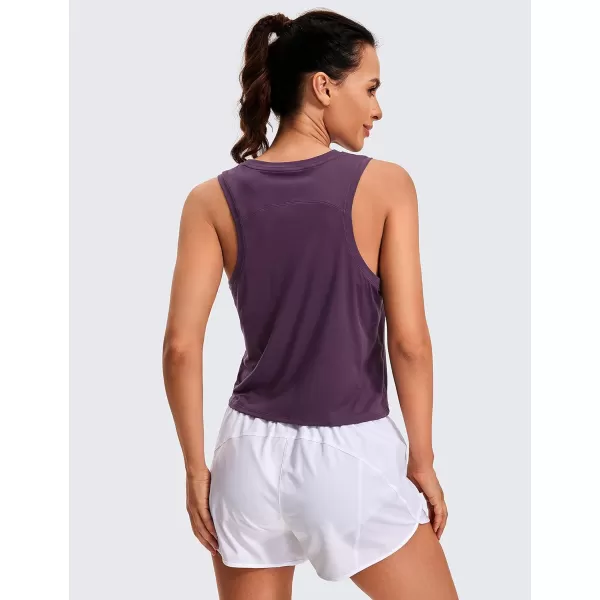 CRZ YOGA Womens Lightweight Racerback Tank Top High Neck Cropped Tank Tops Sleeveless Workout Running ShirtsDeep Crocus Violet3