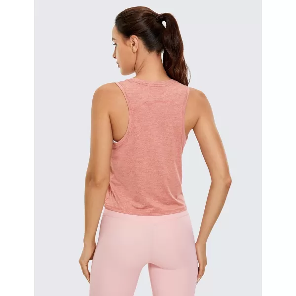 CRZ YOGA Womens Lightweight Racerback Tank Top High Neck Cropped Tank Tops Sleeveless Workout Running ShirtsPalermo Pink