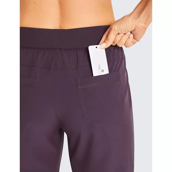 CRZ YOGA Womens Lightweight Workout Joggers 275  Travel Casual Outdoor Running Athletic Track Hiking Pants with PocketsArctic Plum