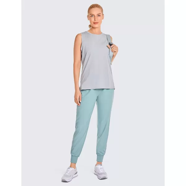 CRZ YOGA Womens Lightweight Workout Joggers 275  Travel Casual Outdoor Running Athletic Track Hiking Pants with PocketsLight Grayish Blue