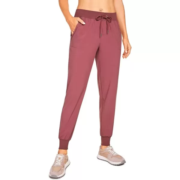 CRZ YOGA Womens Lightweight Workout Joggers 275  Travel Casual Outdoor Running Athletic Track Hiking Pants with PocketsMisty Merlot