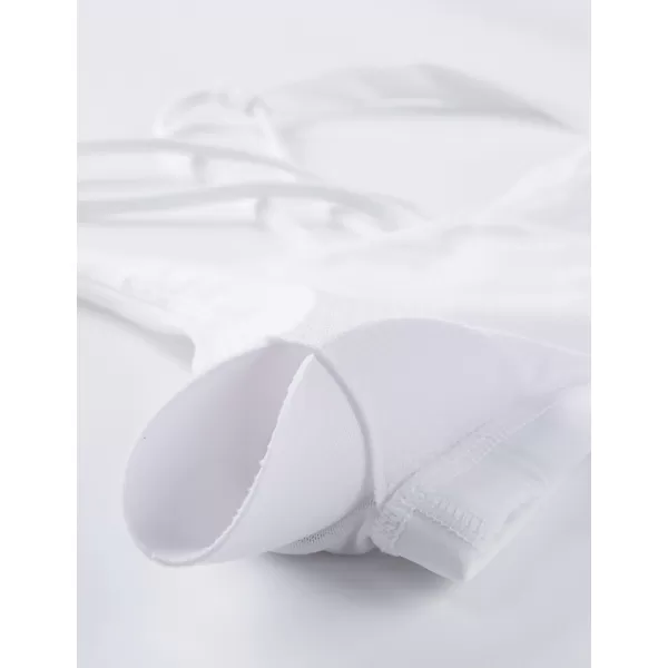 CRZ YOGA Womens Low Impact Strappy Sports Bra  Low Cut Wirefree Padded Yoga Bra Criss Cross BackWhite