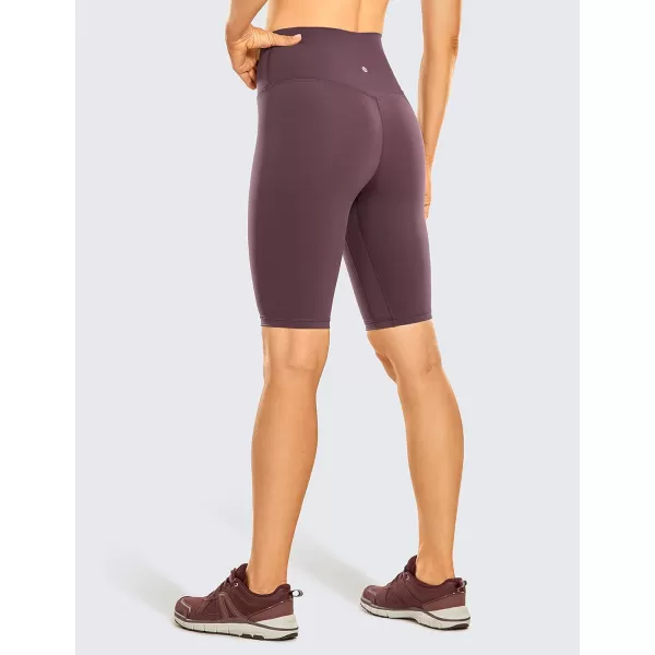 CRZ YOGA Womens Naked Feeling Biker Shorts  3  4  6  8  10 High Waisted Yoga Workout Running Spandex Shorts10 inches Arctic Plum