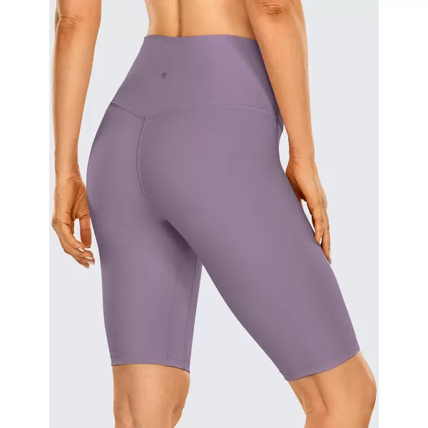 CRZ YOGA Womens Naked Feeling Biker Shorts  3  4  6  8  10 High Waisted Yoga Workout Running Spandex Shorts10 inches Matt Purple