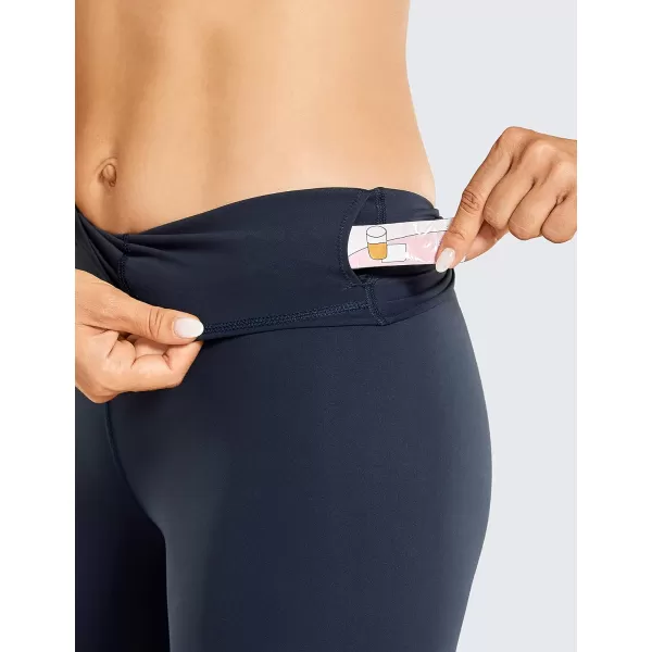 CRZ YOGA Womens Naked Feeling Biker Shorts  3  4  6  8  10 High Waisted Yoga Workout Running Spandex Shorts10 inches Navy