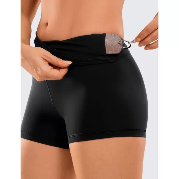 CRZ YOGA Womens Naked Feeling Biker Shorts  3  4  6  8  10 High Waisted Yoga Workout Running Spandex Shorts3 inches Black