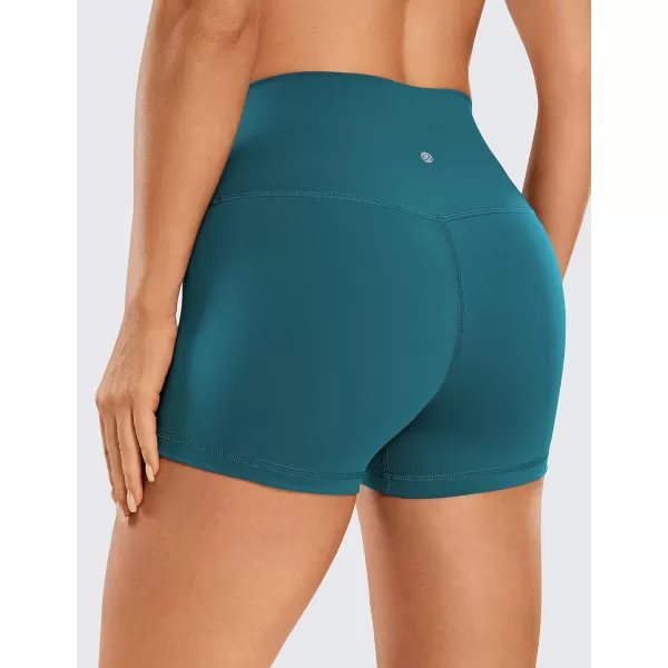 CRZ YOGA Womens Naked Feeling Biker Shorts  3  4  6  8  10 High Waisted Yoga Workout Running Spandex Shorts3 inches Borealis Green