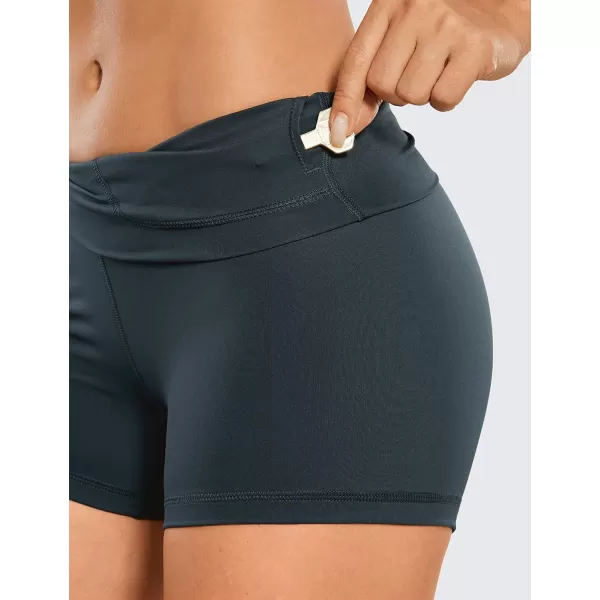 CRZ YOGA Womens Naked Feeling Biker Shorts  3  4  6  8  10 High Waisted Yoga Workout Running Spandex Shorts3 inches Dark Green