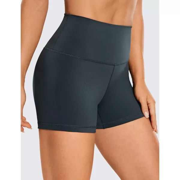 CRZ YOGA Womens Naked Feeling Biker Shorts  3  4  6  8  10 High Waisted Yoga Workout Running Spandex Shorts3 inches Dark Green