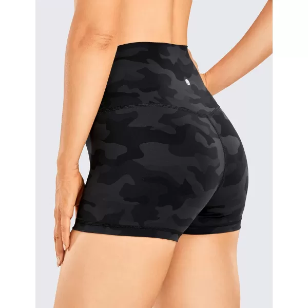 CRZ YOGA Womens Naked Feeling Biker Shorts  3  4  6  8  10 High Waisted Yoga Workout Running Spandex Shorts3 inches Dark Grey Camouflage