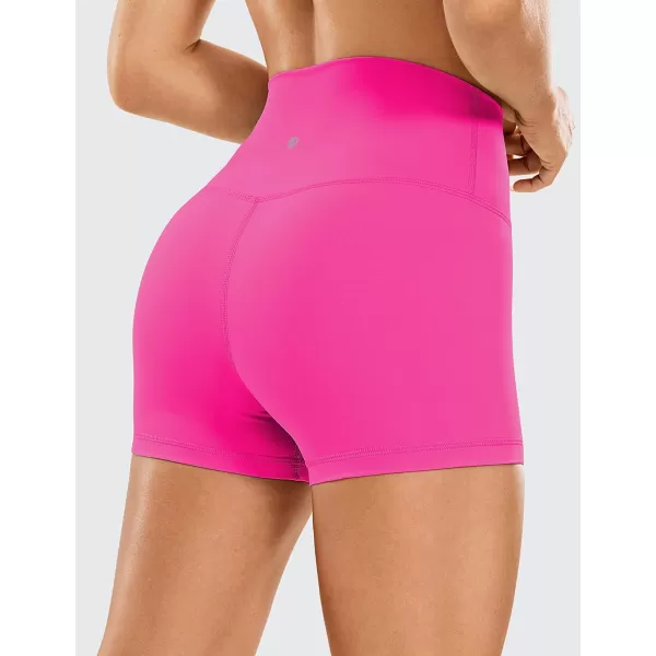 CRZ YOGA Womens Naked Feeling Biker Shorts  3  4  6  8  10 High Waisted Yoga Workout Running Spandex Shorts3 inches Hibiscus Purple