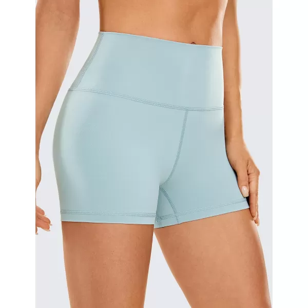 CRZ YOGA Womens Naked Feeling Biker Shorts  3  4  6  8  10 High Waisted Yoga Workout Running Spandex Shorts3 inches Light Grayish Blue