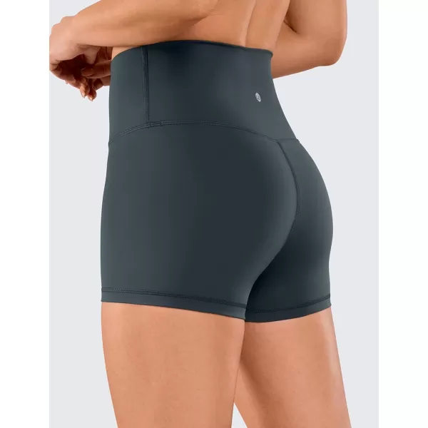 CRZ YOGA Womens Naked Feeling Biker Shorts  3  4  6  8  10 High Waisted Yoga Workout Running Spandex Shorts3 inches Melanite
