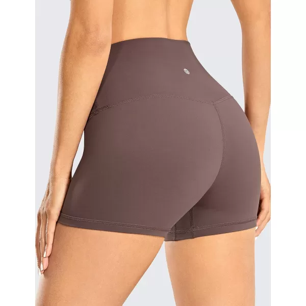 CRZ YOGA Womens Naked Feeling Biker Shorts  3  4  6  8  10 High Waisted Yoga Workout Running Spandex Shorts3 inches Purple Taupe