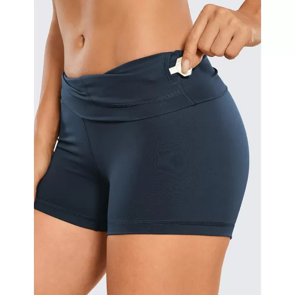 CRZ YOGA Womens Naked Feeling Biker Shorts  3  4  6  8  10 High Waisted Yoga Workout Running Spandex Shorts3 inches True Navy