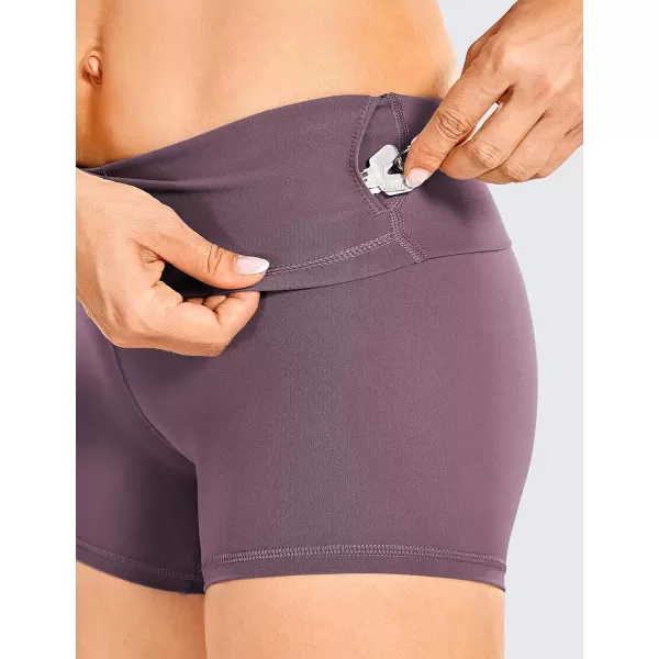 CRZ YOGA Womens Naked Feeling Biker Shorts  3  4  6  8  10 High Waisted Yoga Workout Running Spandex Shorts4 inches Antique Bark