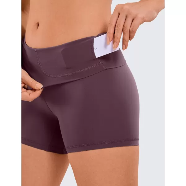 CRZ YOGA Womens Naked Feeling Biker Shorts  3  4  6  8  10 High Waisted Yoga Workout Running Spandex Shorts4 inches Arctic Plum