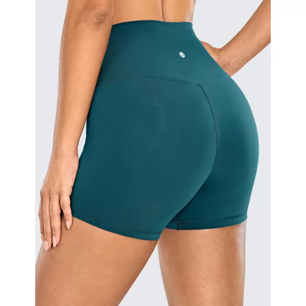 CRZ YOGA Womens Naked Feeling Biker Shorts  3  4  6  8  10 High Waisted Yoga Workout Running Spandex Shorts4 inches Borealis Green