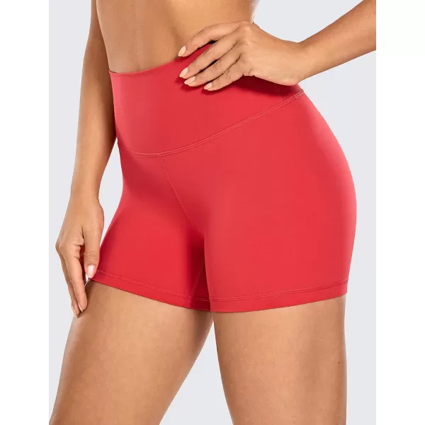 CRZ YOGA Womens Naked Feeling Biker Shorts  3  4  6  8  10 High Waisted Yoga Workout Running Spandex Shorts4 inches Crimson