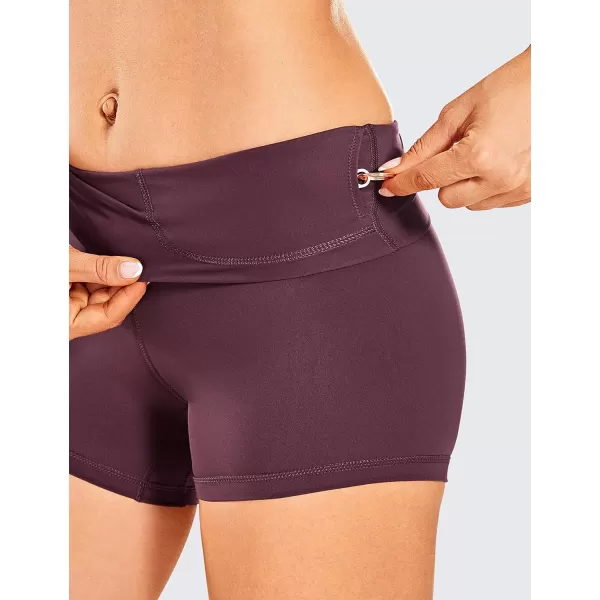 CRZ YOGA Womens Naked Feeling Biker Shorts  3  4  6  8  10 High Waisted Yoga Workout Running Spandex Shorts4 inches Dark Russet