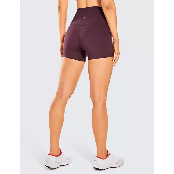 CRZ YOGA Womens Naked Feeling Biker Shorts  3  4  6  8  10 High Waisted Yoga Workout Running Spandex Shorts4 inches Dark Russet