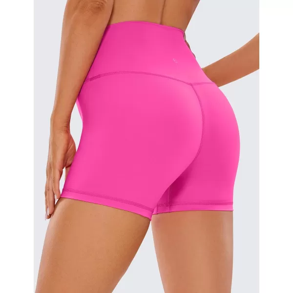 CRZ YOGA Womens Naked Feeling Biker Shorts  3  4  6  8  10 High Waisted Yoga Workout Running Spandex Shorts4 inches Hibiscus Purple